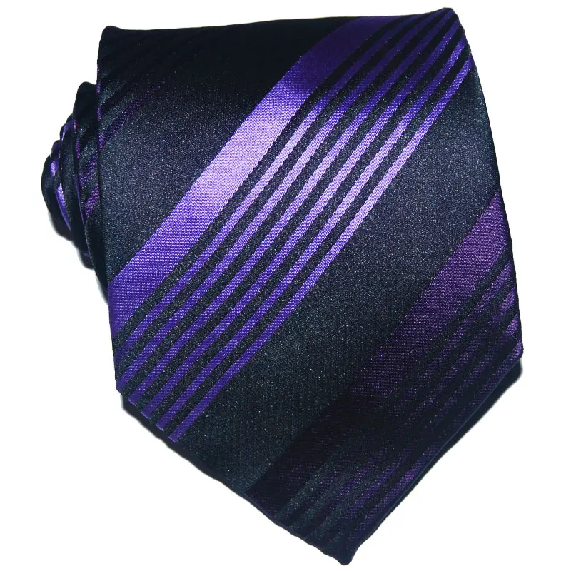 

Silk Tie Necktie Gift For Men Striped 10cm Width Blue Purple Fashion Jacquard Woven Formal Wear Business Christmas Wedding Party