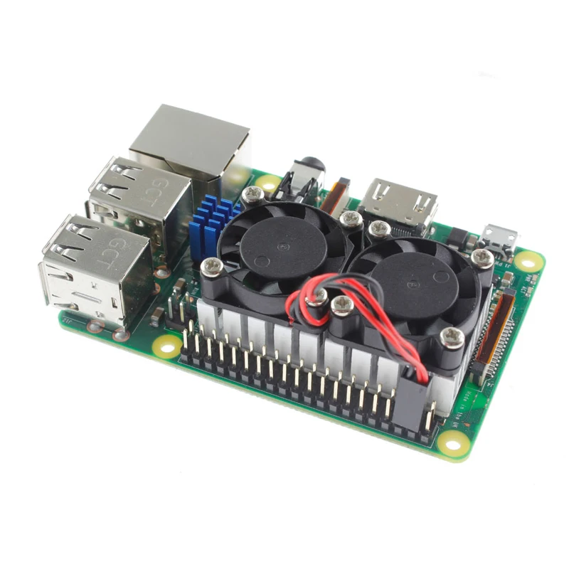 Raspberry Pi 3 Модель B + модуль системы двойного вентилятора цвета синий черный