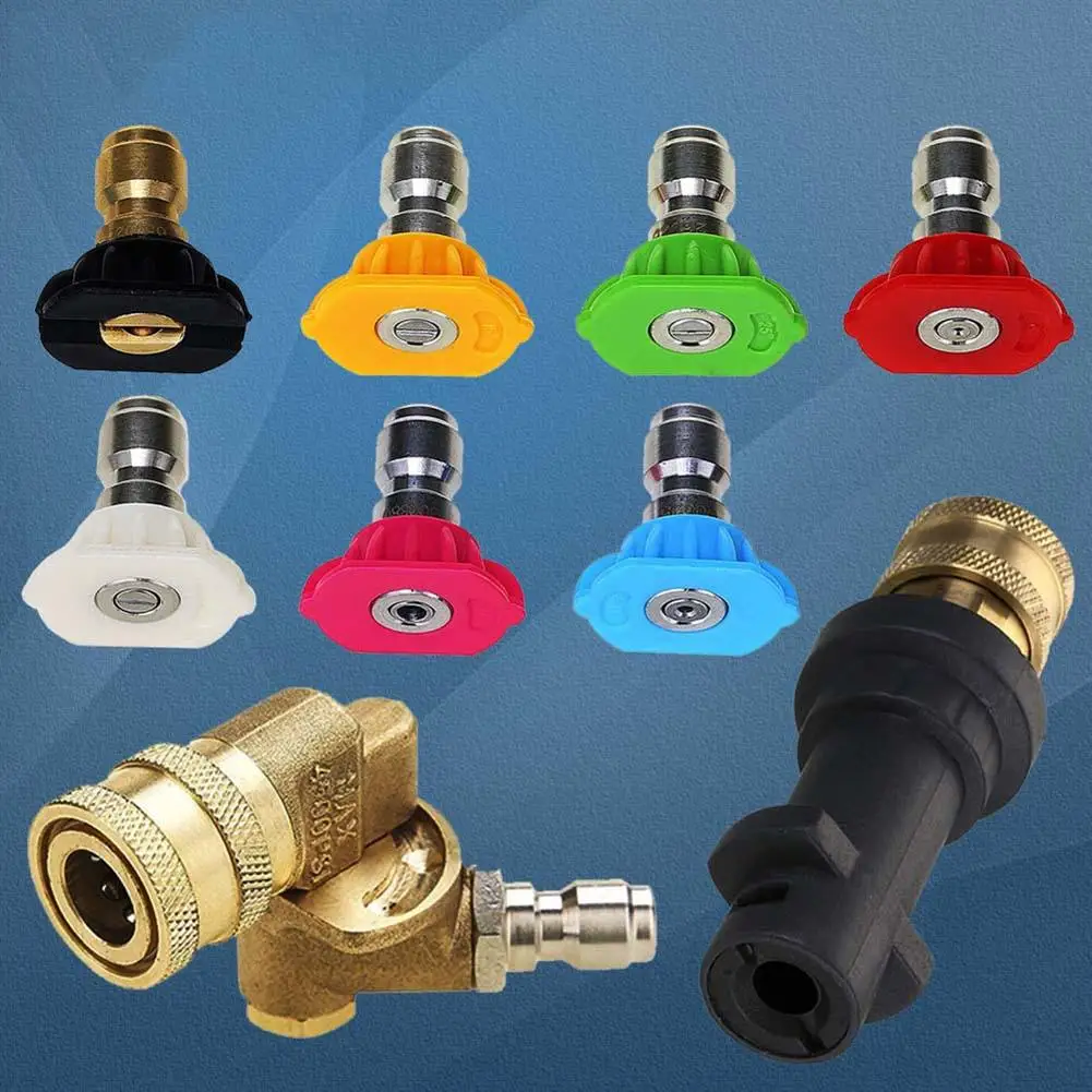 

80% HOT SALES!!! 9Pcs Quick Connect Fitting Spray Nozzle Tips 1/4inch Suitable for Karcher K Series Washer