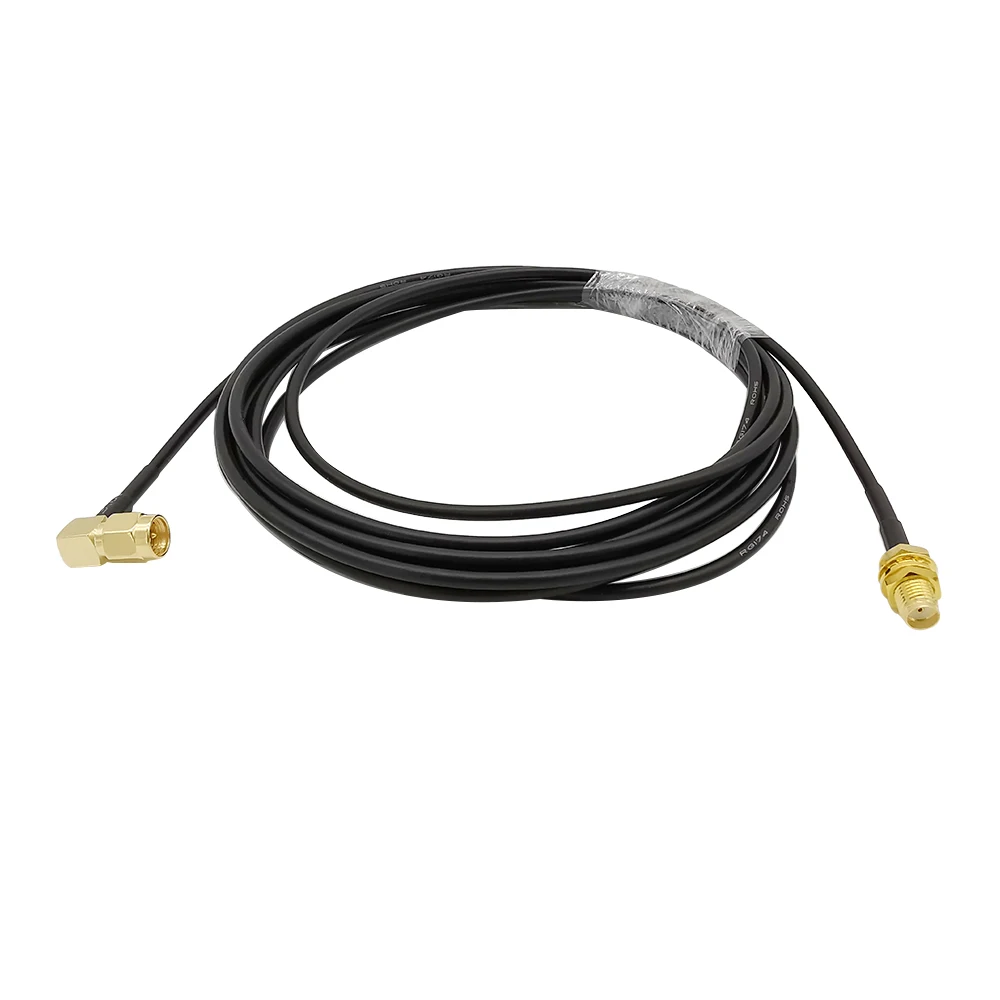 RG 174 кабель SMA штекер правый угол 90 градусов к Гнездовой разъем Bulkhead Coax Pigtail RG174