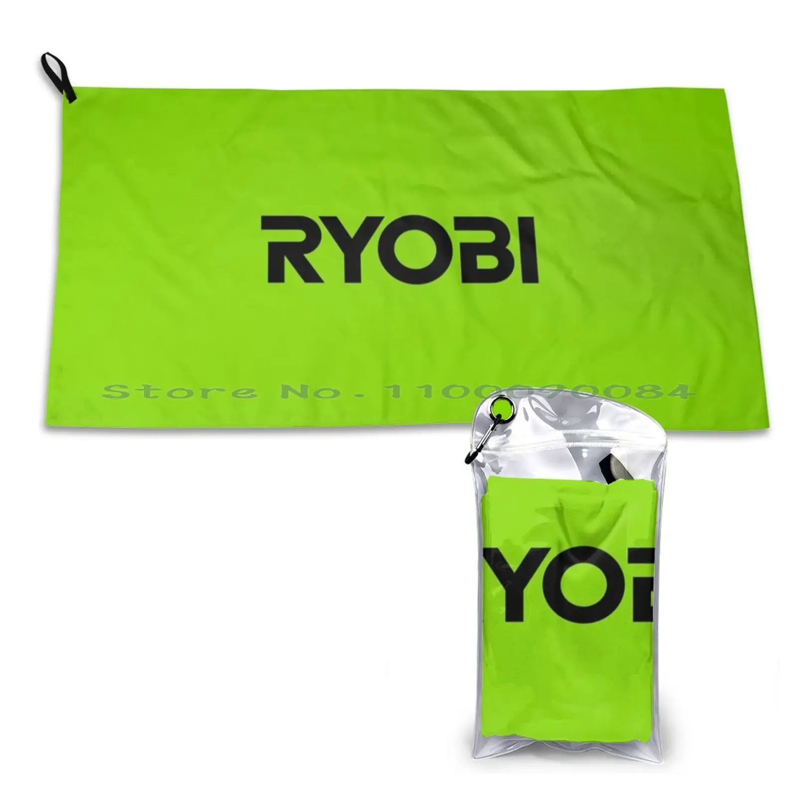 

Электроинструменты-быстросохнущее полотенце с логотипом Ryobi, Спортивная портативная ванночка для занятий спортом в тренажерном зале, укийое, океан, японский художественный стиль, Яркие полоски
