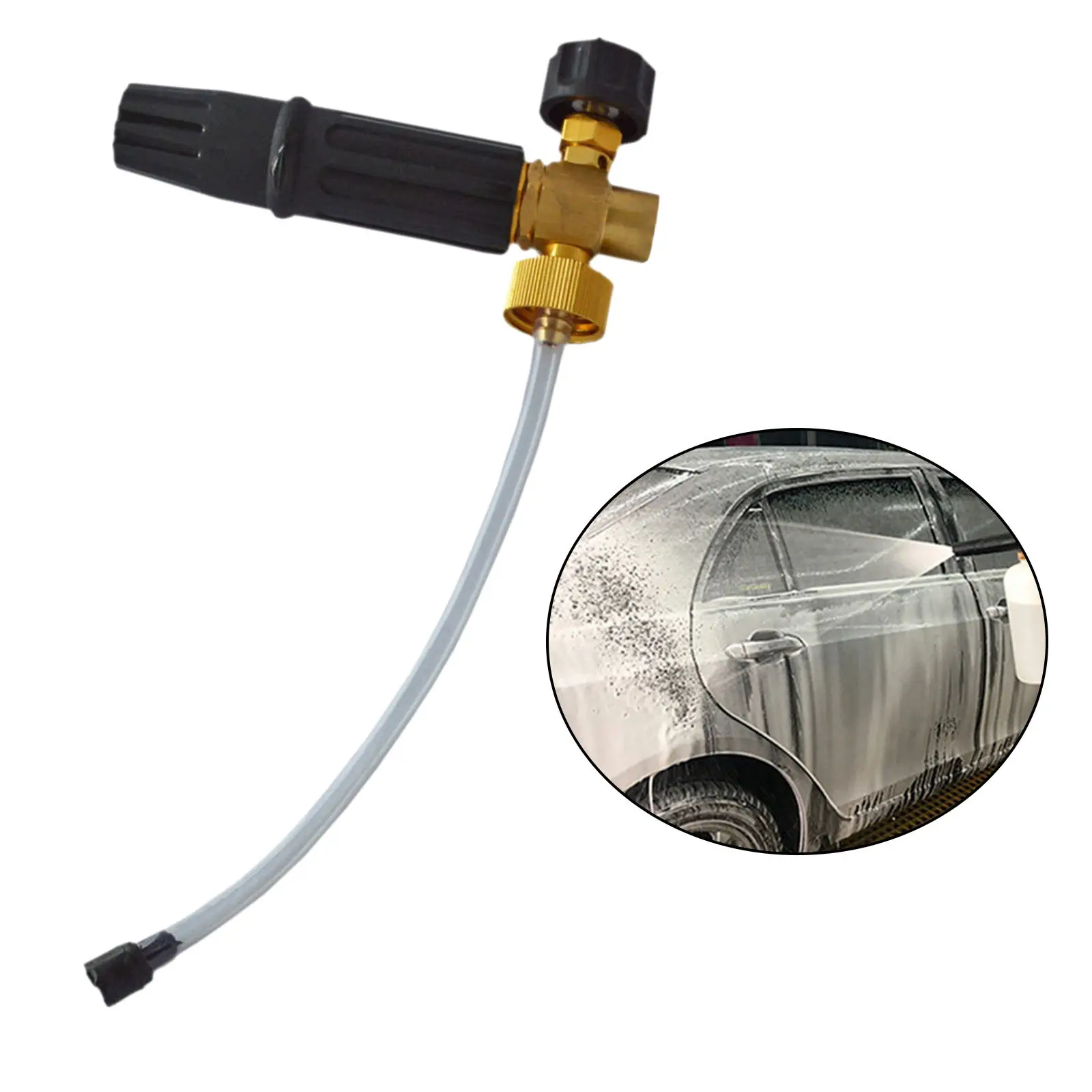 Brass Pressure Washer Jet Foam Nozzle with 1/4" Quick Connector Snow Sprayer | Water Gun & Lance