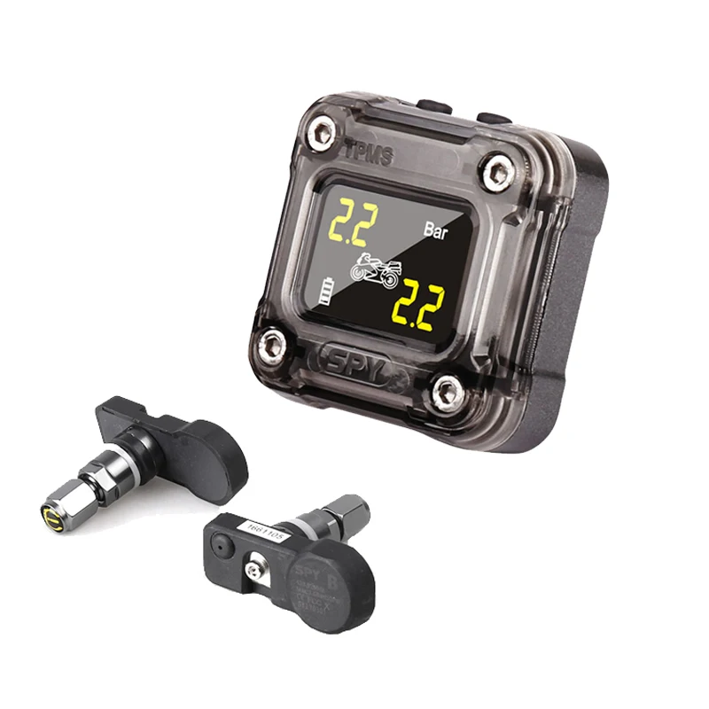 SPY M1 Motorcycle Tire Pressure Monitoring System Waterproof Motorbike TPMS Accessories with 2 Internal Sensors | Автомобили и