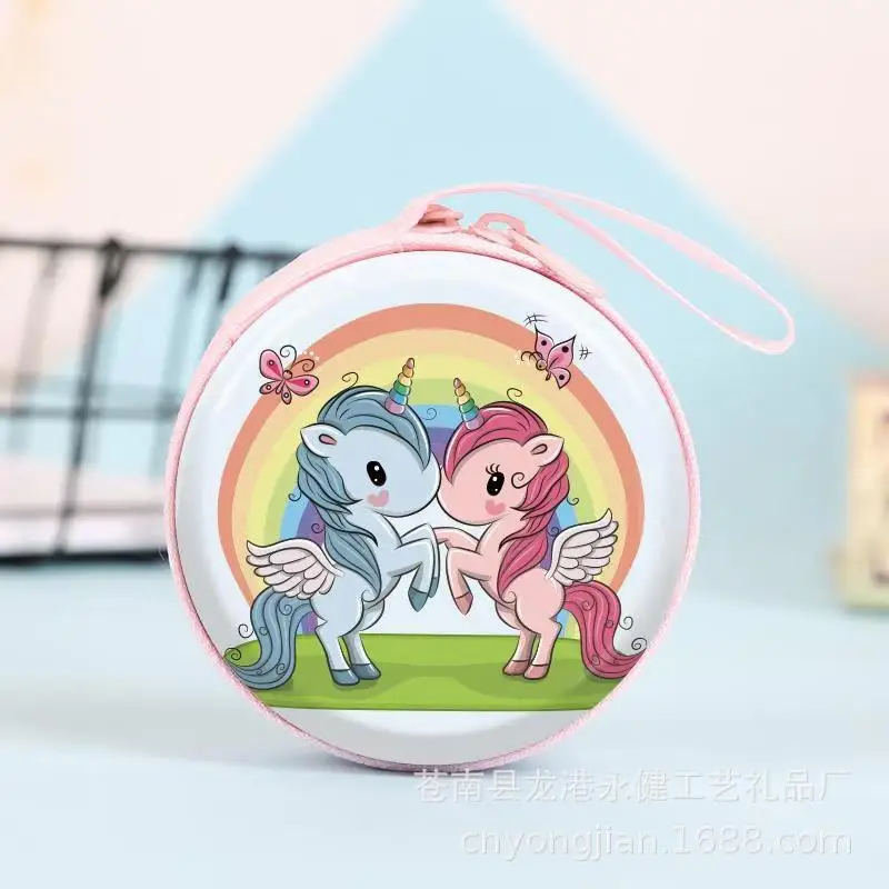 Новинка, Женская мини-сумка Kawaii, мультяшный единорог, кошелек для монет, милый детский кошелек для девочек, органайзер для наушников, коробка, сумки, рождественский подарок