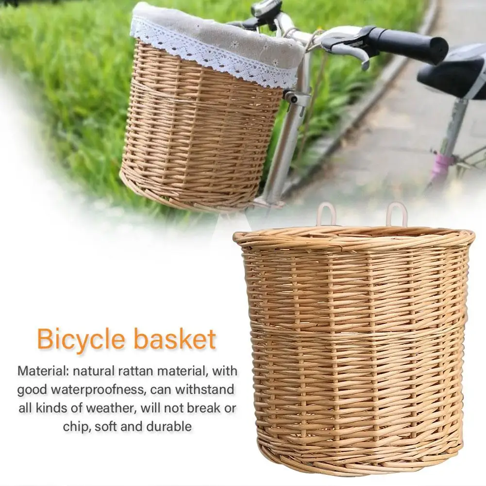 Велосипедная корзина на руль детская пластиковая из ротанга для хранения