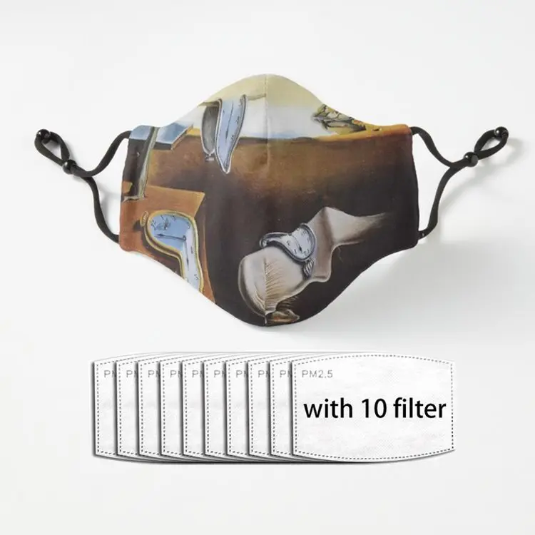 

THE PERSISTENCE OF MEMORY SALVADOR DALI Adult Mask Dust Reusable Polyester Face Mouth Mask