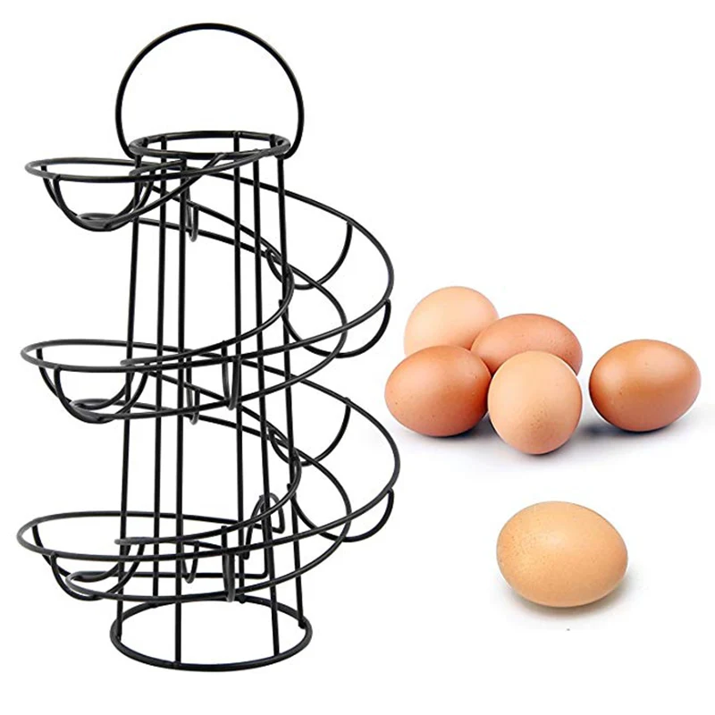

Kitchen Creative Egg Frame Spiral Egg Basket Iron Art Practical Fashion Style Multi-functional Storage Organizer