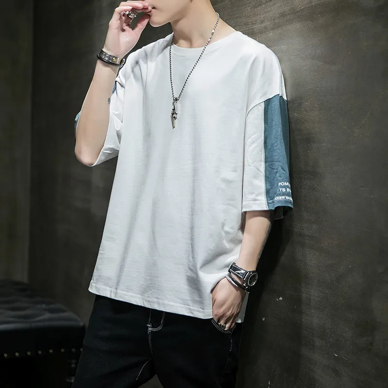 Мужская футболка с короткими рукавами в Корейском стиле одежда для подростков |