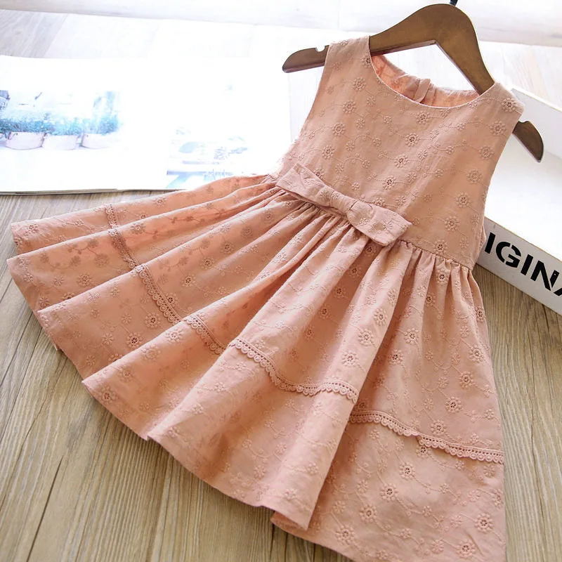 

Baby Girls Dress Flower Hollow Cotton Clothing Embroidery Children'S Dress Fashion Kids Outfit Pleated Party Princess Vestidos