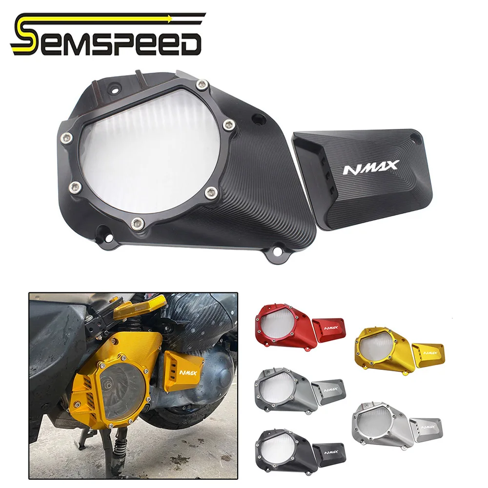 

SEMSPEED CNC Motorcycle N-MAX New Transparent Engine Cover Guard Protector For Yamaha NMAX155 Nmax 155 125 150 2015-2019 2020