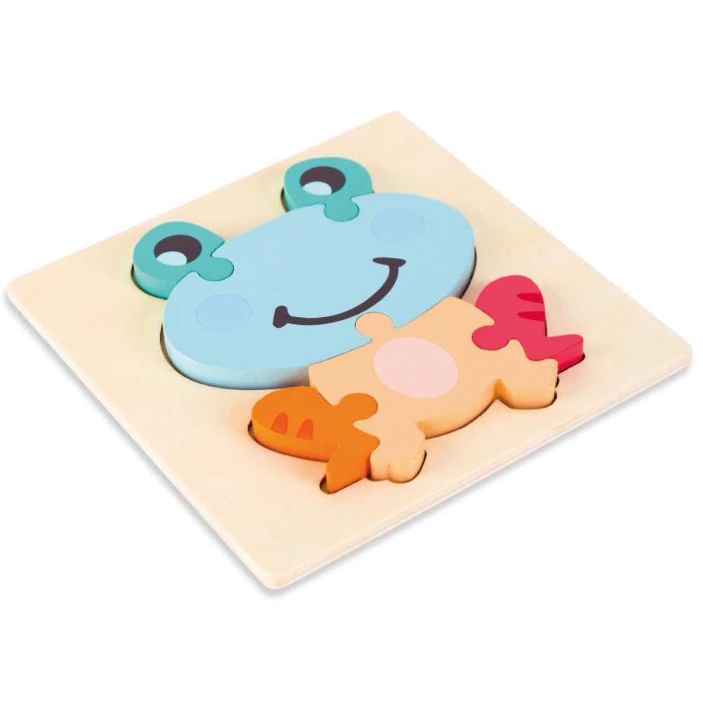 

Baby Wooden Puzzle Children's Educational Toys Non-toxic Relieve Stress Cartoons Animal Jigsaw Puzzles for Kids