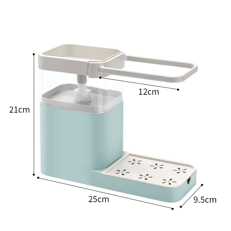 

Press Type Soap Box Kitchen Dispenser With Towel Bar Rack Sponge Soap Dispenser Automatic Distributor Detergent Kitchen Tools