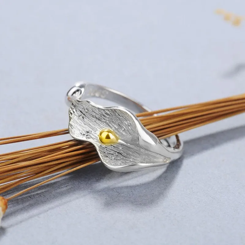 Винтажные серебряные кольца ручной работы с цветком Утренней славы регулируемый