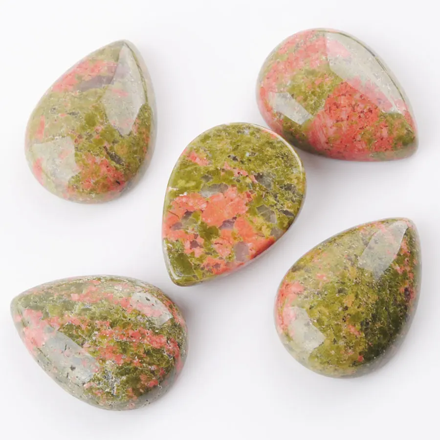 Бусины Из Натурального унакита яшмы драгоценный камень кабошон без отверстия