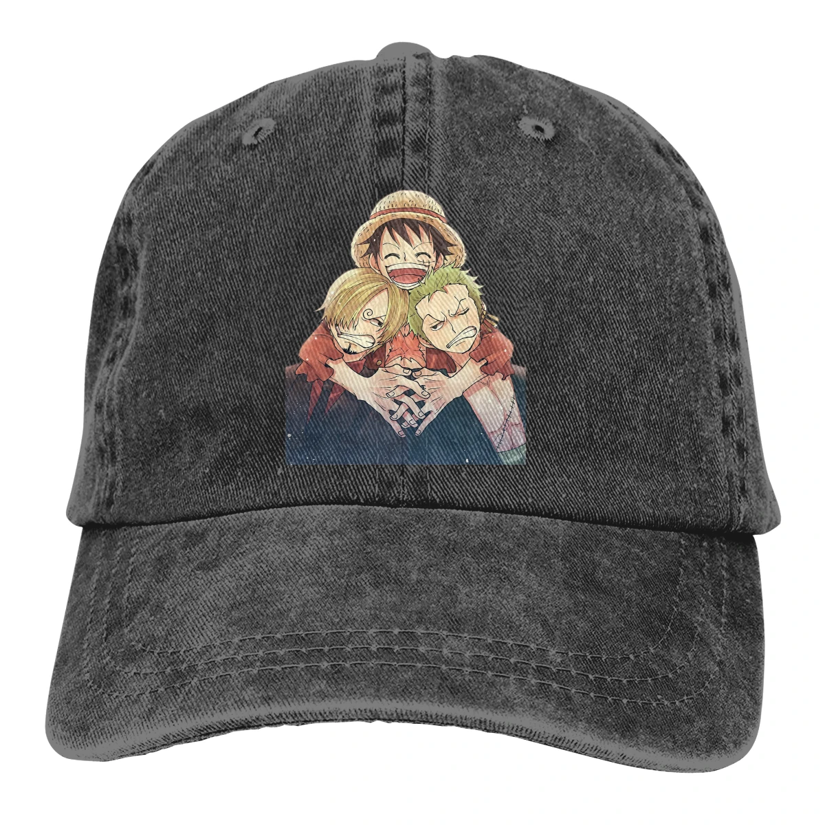 

Washed Men's Baseball Cap Luffy Zoro Sanji Trucker Snapback Caps Dad Hat One Piece Anime Golf Hats