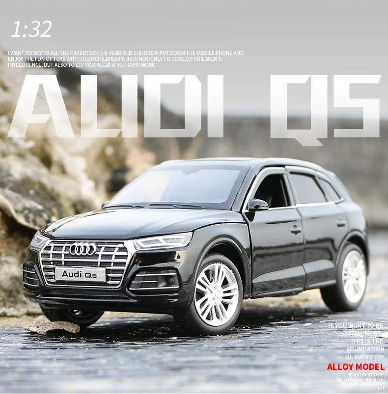 

1/32 NEW Audi Q5L SUV Diecast Metal Car SUV Model With Light Sound For Boy Gift Toys Collection Black White Blue Free Shipping