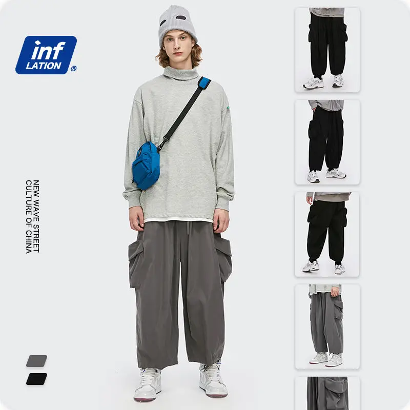 

New Streetwear Hip-hop Sport Loose Multi-pocket Fashion Cargo Pants With Legs Tied For Instagram Pantalones Hombre Time Limited