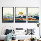 Абстрактная Золотая фотография, Современная фотография, желтая Скандинавская печать, Настенная картина для гостиной, большая Настенная картина