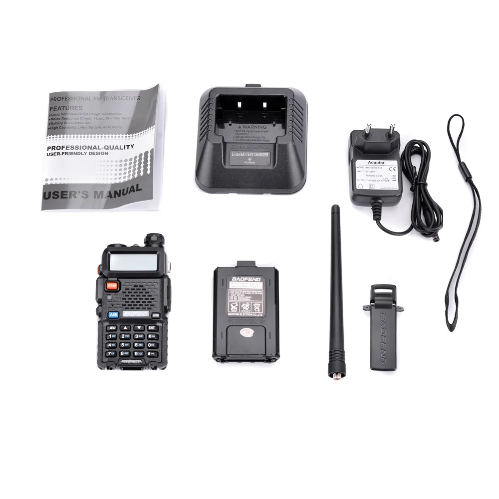 baofeng uv 5r walkie talkie dual band professional 5w 1800mah uv 5r ham two way radio uv5r hunting radio station hf transceiver free global shipping