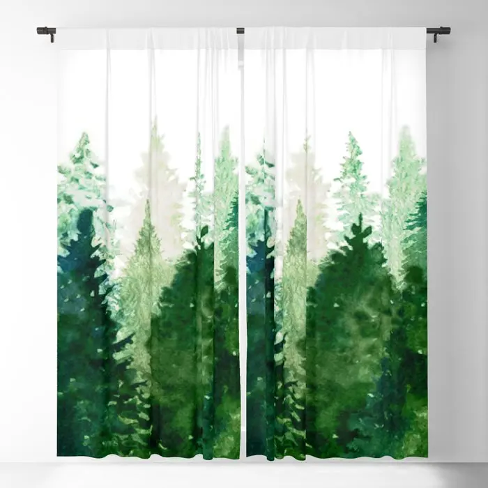 

Pine Trees 2 Blackout Curtains 3D Print Window Curtains For Bedroom Living Room Decor Window Treatments
