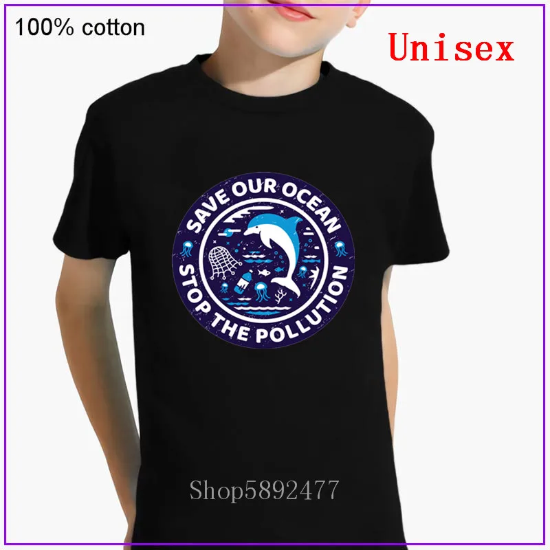 Save Our Ocean Stop the Pollution/детская футболка одежда для мальчиков и девочек с