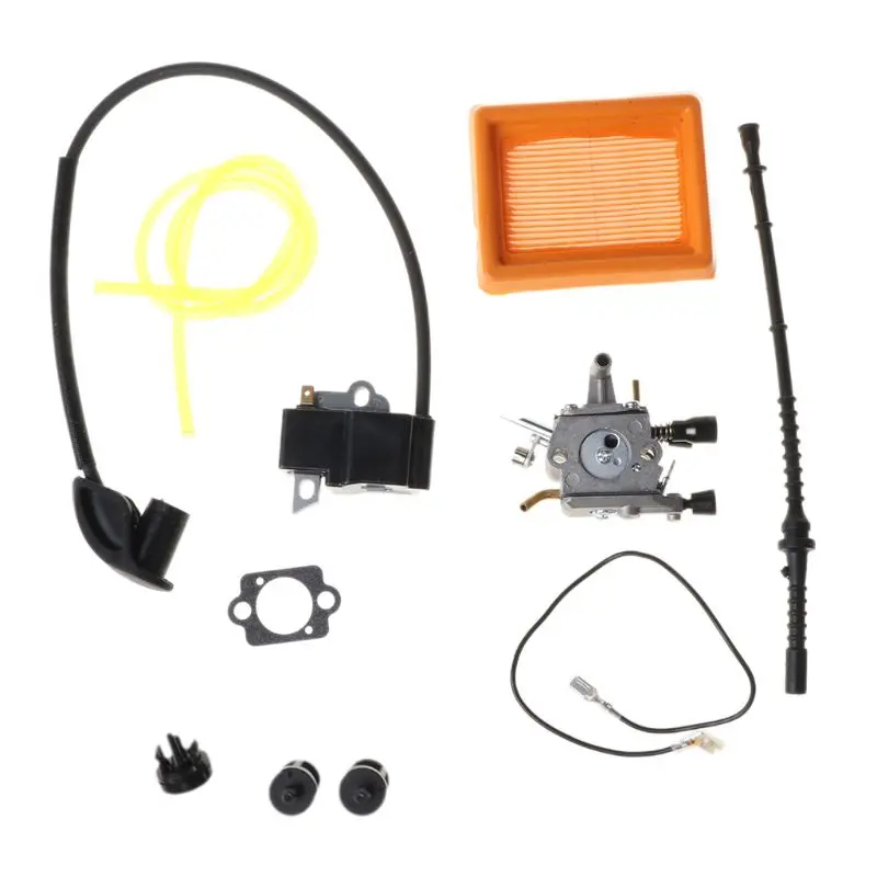 

for stihl FS120 FS200 FS250 FS250R FS350 Trimmer Brushcutters Carburetor Kit 41341200603/41344001301/41341410300 Ignition Coil