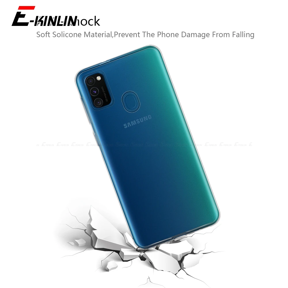 Silicone Ultra Thin Clear Soft Full Cover For Samsung Galaxy M01 Core M01s M02s M11 M21 M21s M30s M31 M31s M51 TPU Back Case