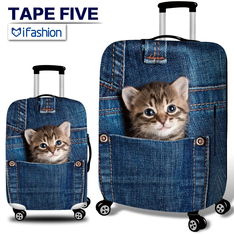 Золотой 3D Printing Travel Luggage Cover Suitcase Travel Bag Protection Case Luggage Bag Dust Cover For 18-32 inch Travel Accessories - Цвет: Золотой