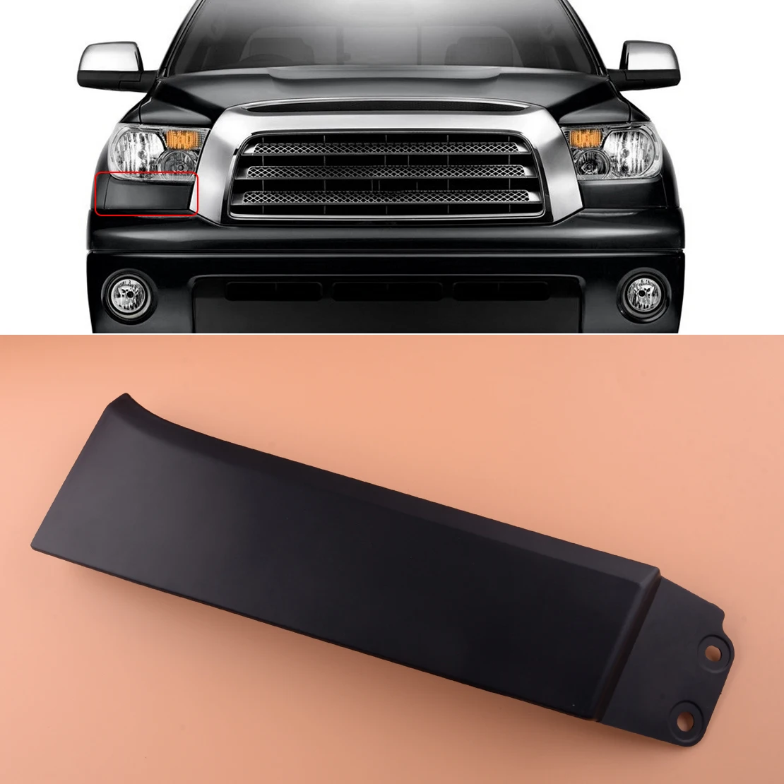 539310C901 Right Fender Extension Panel Grille Bumper Headlight Filler Trim Fit for Toyota Tundra Sequoia 2008-2012 TO1267101