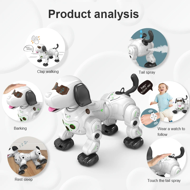 Electronic Animal Pets RC Robot Dog Voice Remote Control Spray Pet Toy Toys Music Song For Kids | Игрушки и хобби
