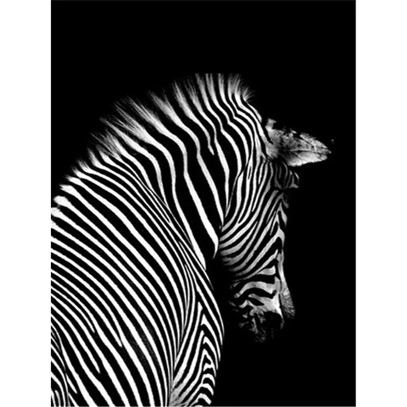 

Black and White Animal Diamond Embroidery Painting Full Square Drill Diy Mosaic Decor Elephant Zebra 5D Home Decor