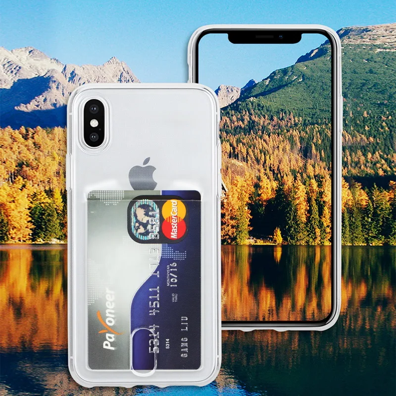 YISHANGOU чехол со слотом для карт для iPhone 11 XS Max XR прозрачный, мягкий чехол для iPhone 6 6s 7 8 для samsung S10 Note 10