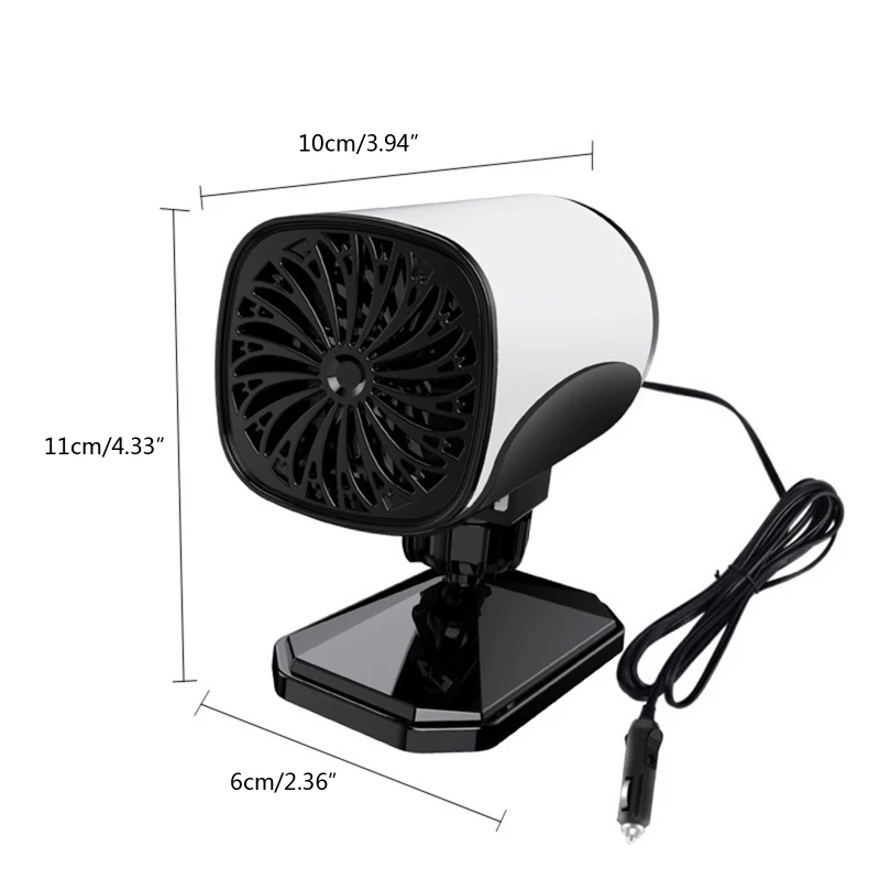 

6XDB 12/24V Demister Vehicle Heater Fan Rotatable Heating Fan Winter Windshield Defogger Automobile Interior Heater