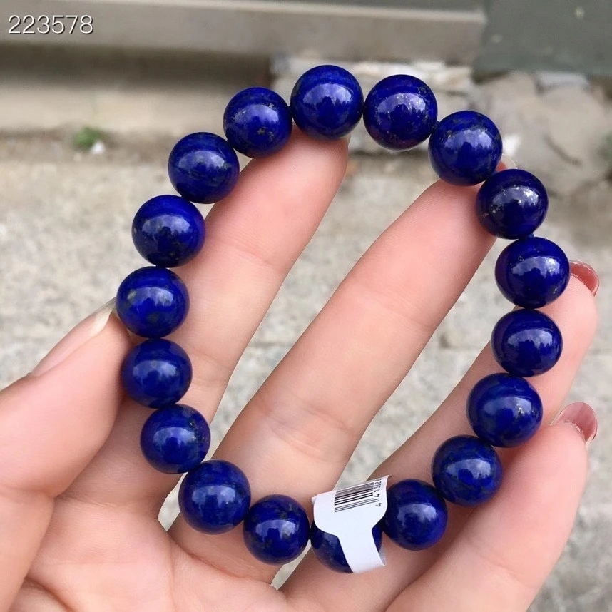 

Natural Lapis Lazuli Royal Blue Women Men Bracelet 11.3mm Round Beads Men Fashion Stone AAAAAA