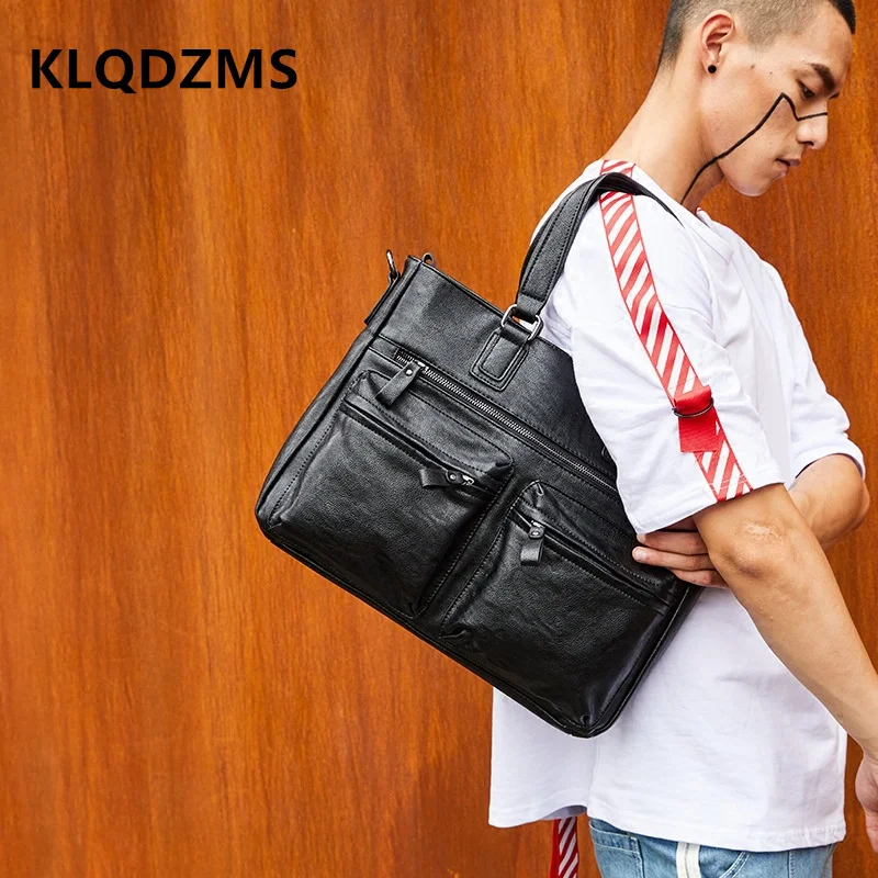KLQDZMS Casual Briefcase  Messengers Multifunctional Men's Leather Bags Men's Business Travel Document Bags Business Briefcases