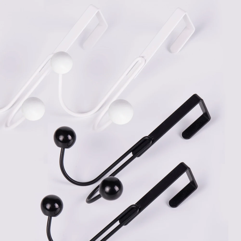 

2pcs Porch Bedroom Bag Double Hanger Home Organizer Door Hook Hat Punch Free Hotel Clothes Coat Multifunction Bathroom Kitchen