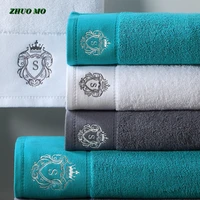 2pcs new 5 star luxury hotel satin towel bathroom 100 cotton couple gift shower for home 3578 cm white blue gray towel t39