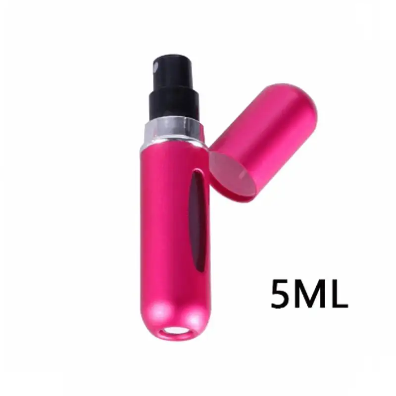 rose color Дорожная мини многоразовая Удобная пустая бутылка для парфюмерии с распылителем ароматный насос спрей чехол Parfum безвоздушный насос косметические контейнеры 4,8 - Цвет: rose color