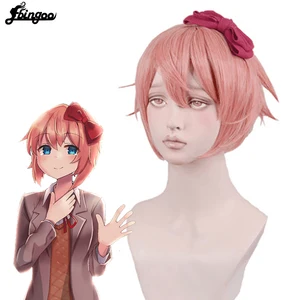 Парик для косплея эбинго, термостойкие синтетические волосы для вечевечерние в Голливуде, цвет розовый