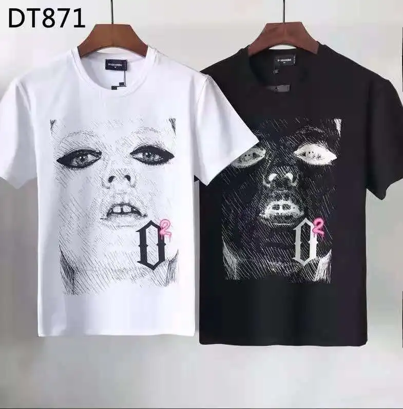 

Мужская Летняя модная футболка DSQ2 с коротким рукавом, уличные топы, DT871