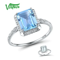vistoso 14k 585 white gold rings for women shiny diamond limpid sky blue topazgreen amethyst anniversary classic fine jewelry