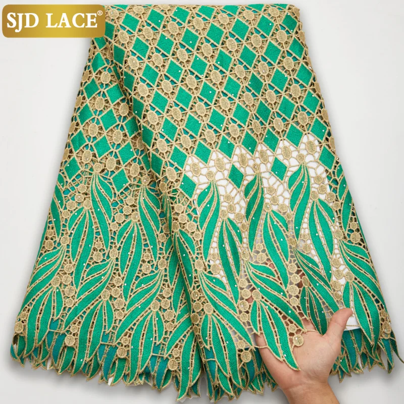 SJD LACE Latest Design Wedding Fabric High Quality African Lace Fabric 2021New Arrival Water Soluble Nigerian Guipure Cord A2547