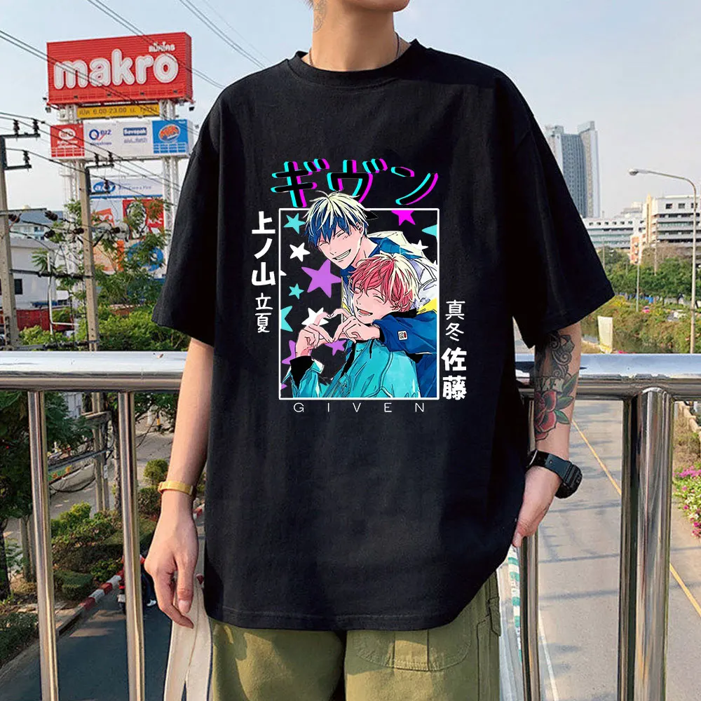 

Japanese Manga Given T Shirt Men Anime Sleeve Yaoi Bl Given Given Yaoi T-shirt Cartoon Mafuyu Graphic Tees Summer Tops Male