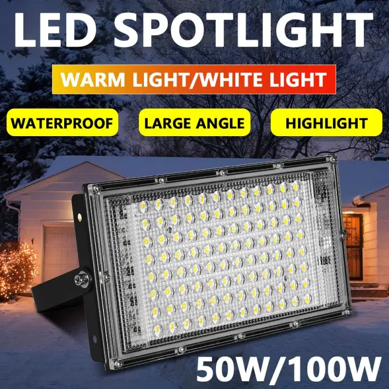 

Flood Light 50W 100W AC180-240V Outdoor Floodlight Waterproof LED Street Lamp RGB Waterproof Garden Landscape Lighting Spotlight