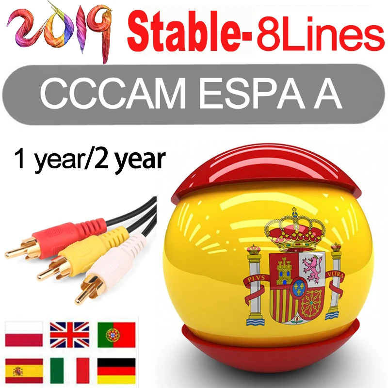 CCcam espa a Испания satble 8 линия Европа Португалия Франция ccam cline сервер HD для бесплатных рецепторов satelite cccams cinebox рецептор