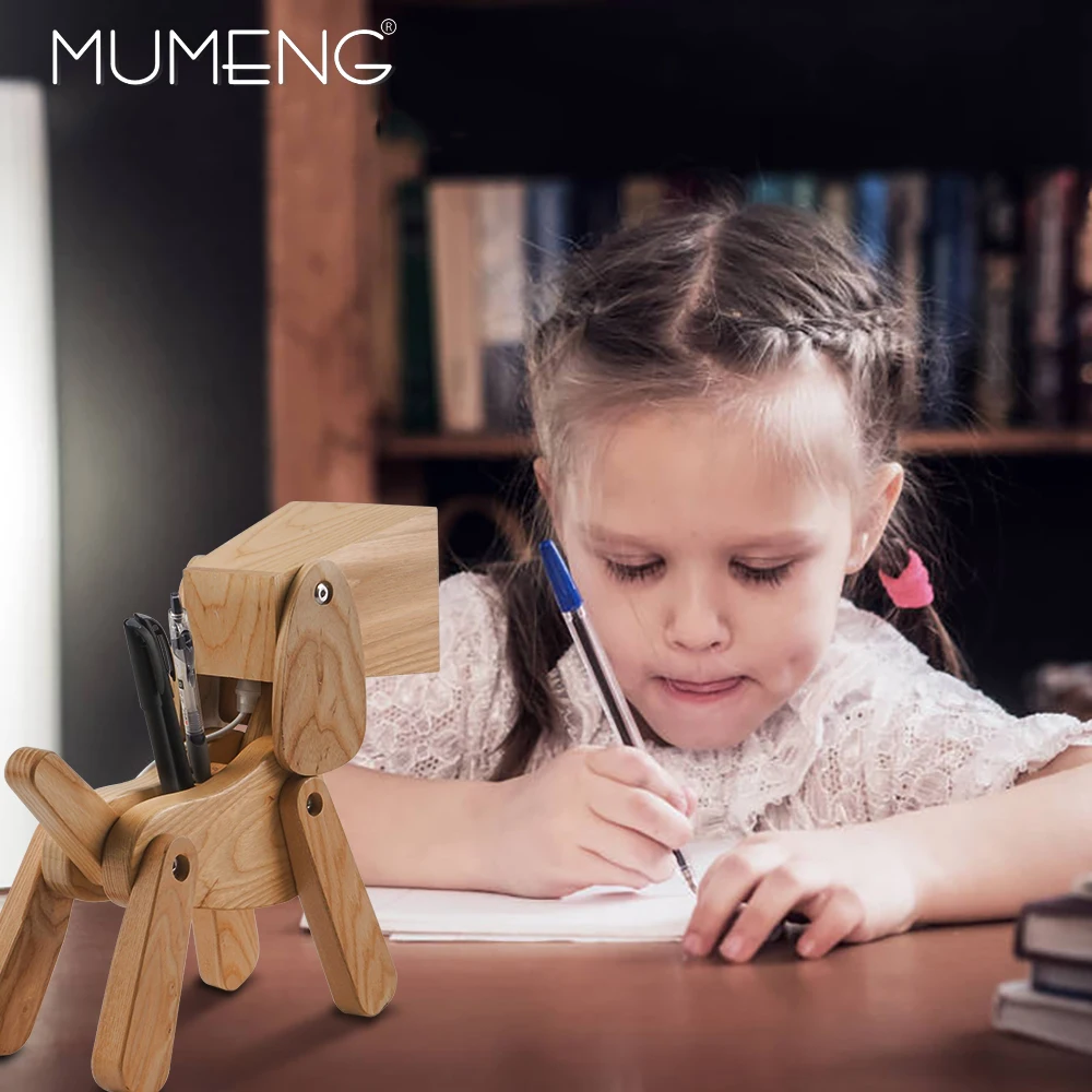 Креативная настольная лампа MUMENG из твердой древесины многоугольный