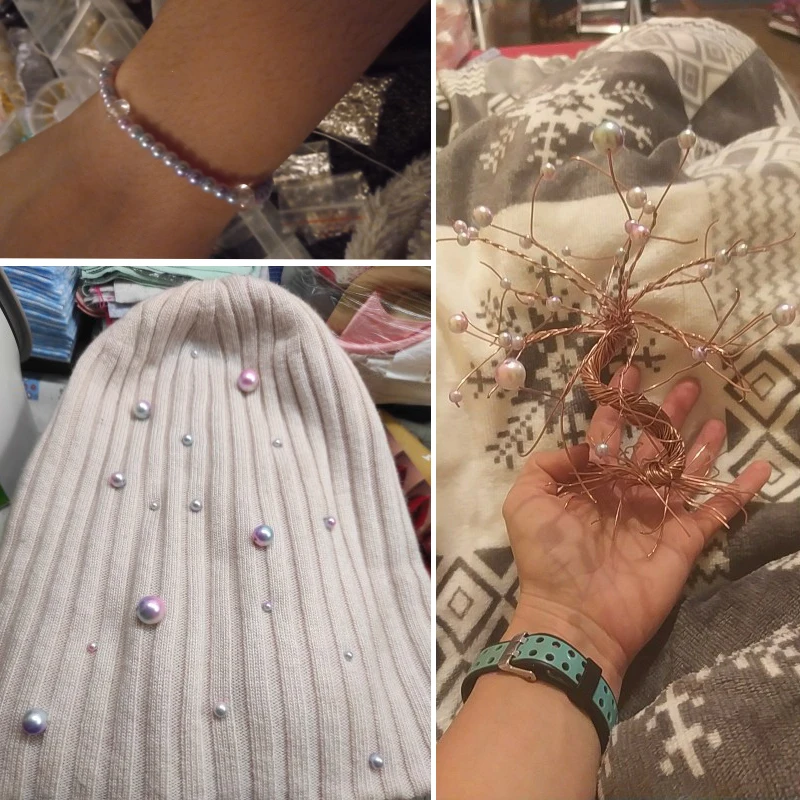 

6mm 8mm 10mm 12mm Rainbow Round Imitation Pearl Beads Loose Bead For Garment Jewelry Making Mermaid Party Kids Necklace Bracelet