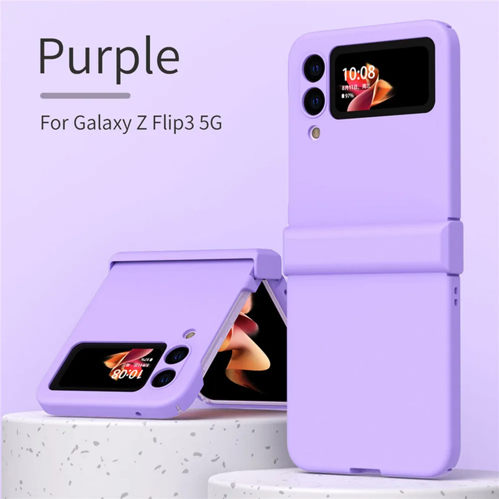 

Ultra-thin Skin Feel Hard Phone Cover For Samsung Galaxy Z Flip 3 5G Protect Cases ZFilp 3 Folding Bumper Back Shell