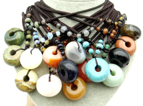 

Бусины-подвески из натурального искусственного тигрового глаза, авантюрина, опала, Ляпис, бирюзы, Подвески для изготовления ювелирных изде...