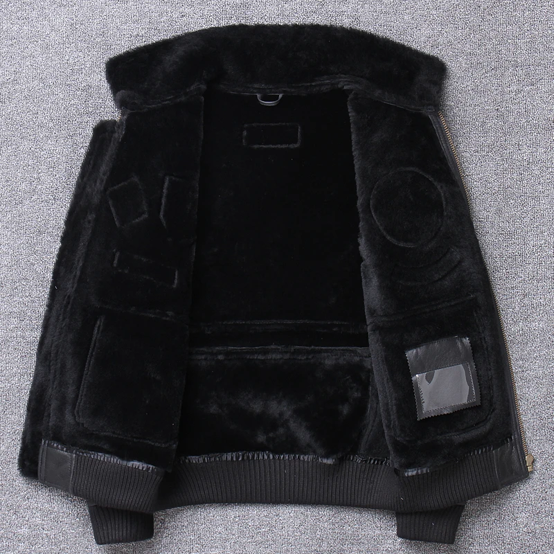 Бесплатная доставка зимнее меховое пальто из овчины B3 Мужская теплая кожаная